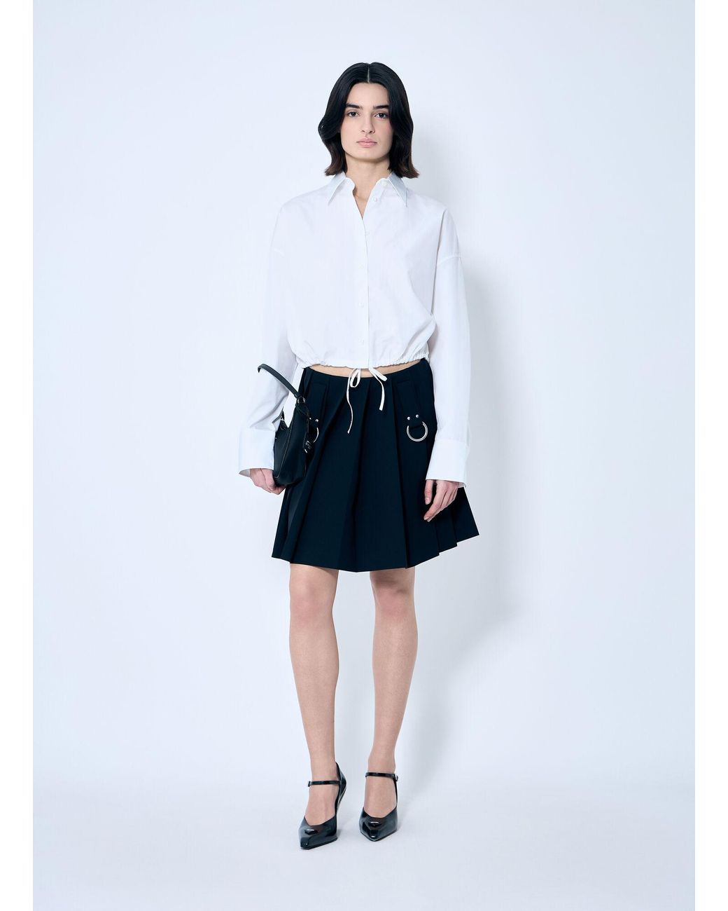 Prada White Drawstring Hem Shirt