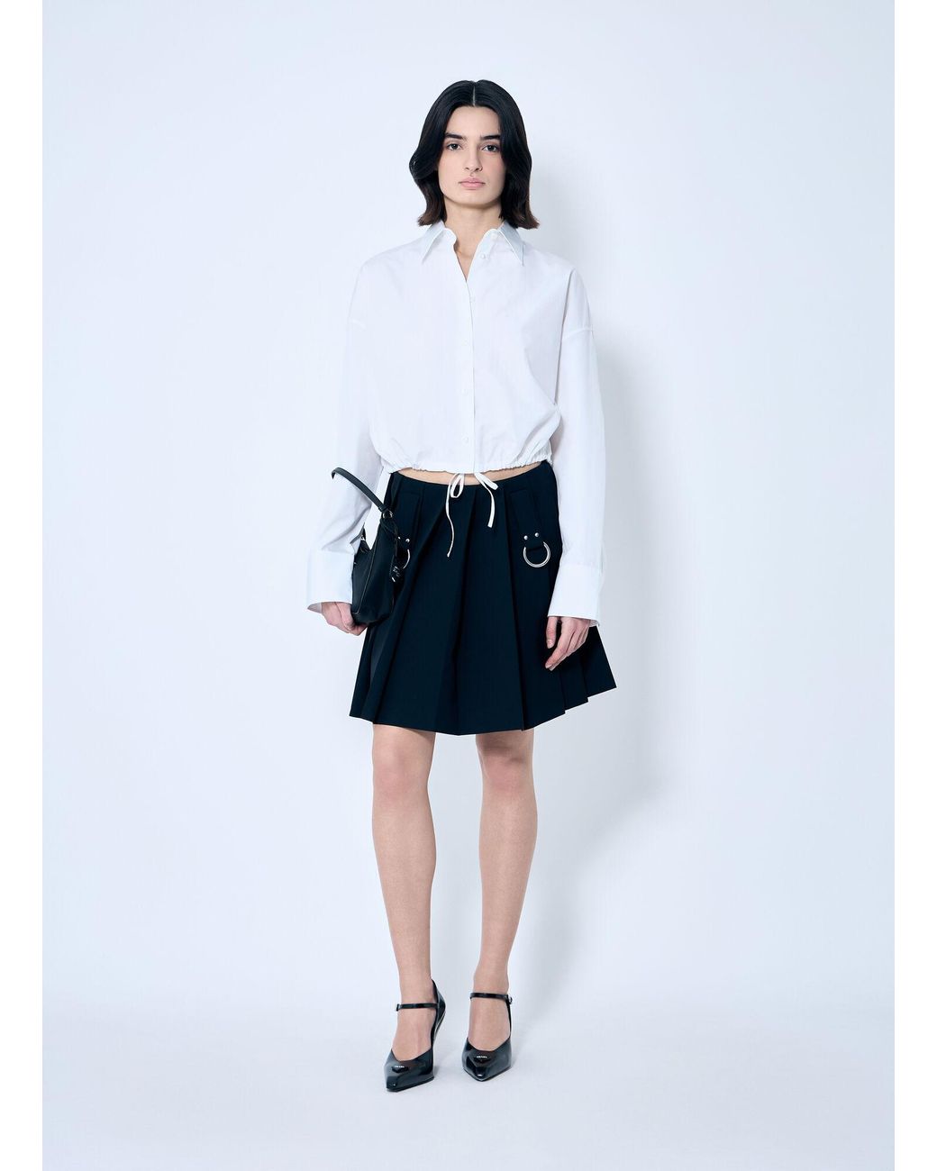 Prada White Drawstring Hem Shirt