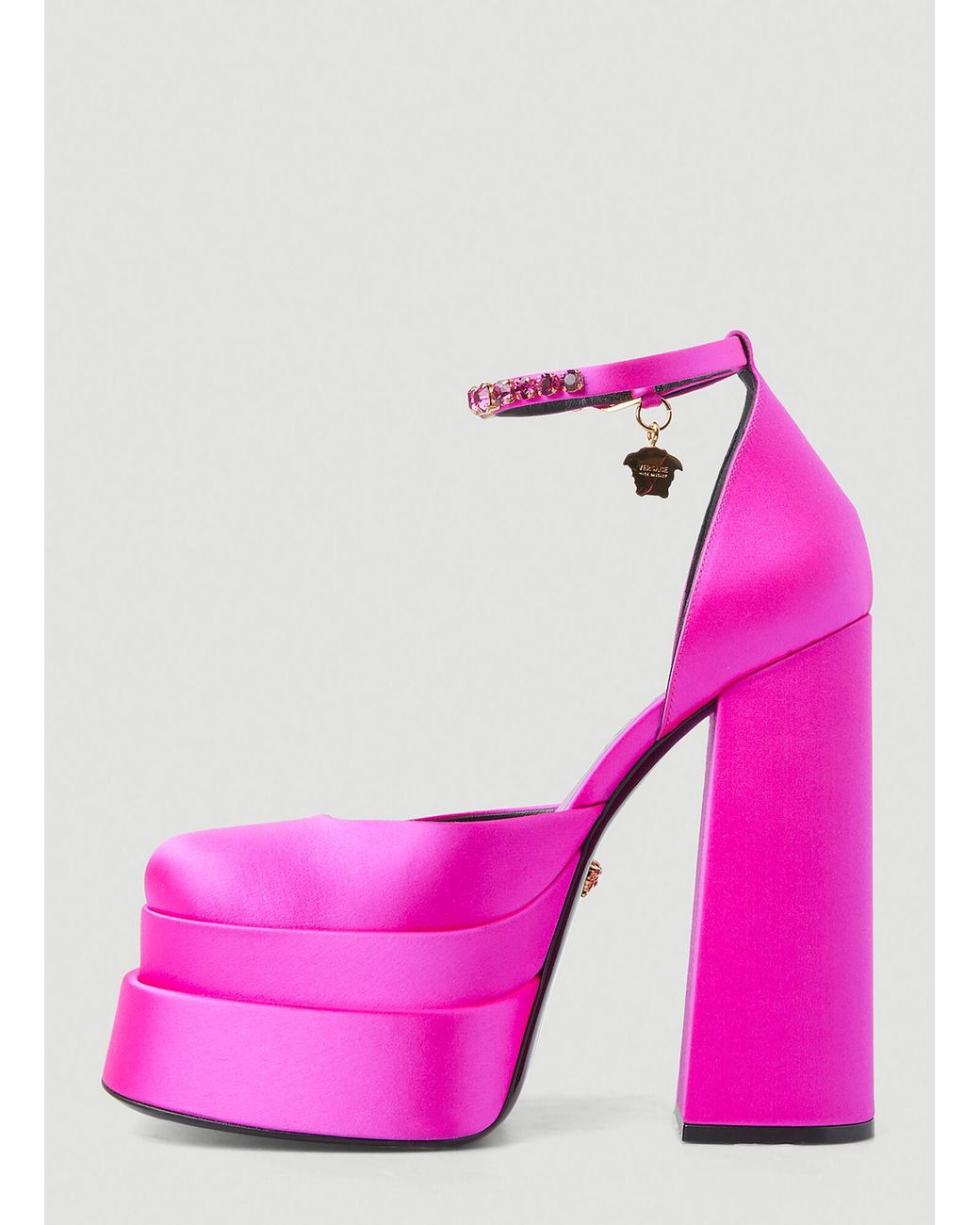 Versace Pink Medusa Aevitas Platform Heels