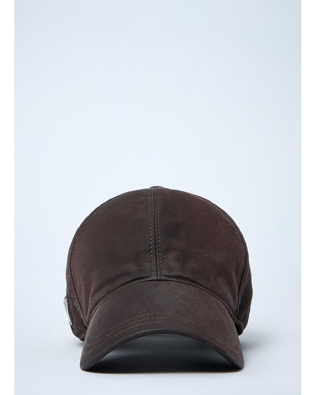 Prada Brown Logo Plaque Baseball Cap for men