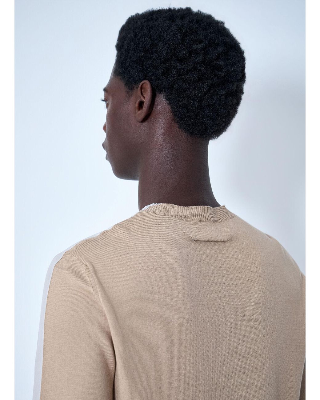 MM6 by Maison Margiela Gray Fine Knit Crewneck Sweater for men
