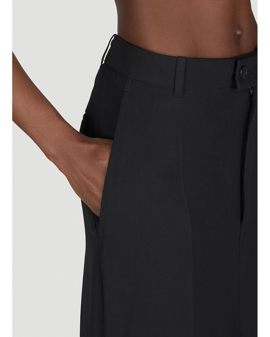Balenciaga Black Godet Draped Skirt