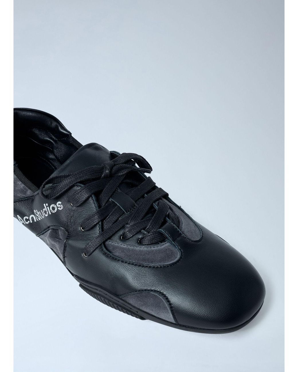 Acne White Leather Lace-Up Sneakers for men