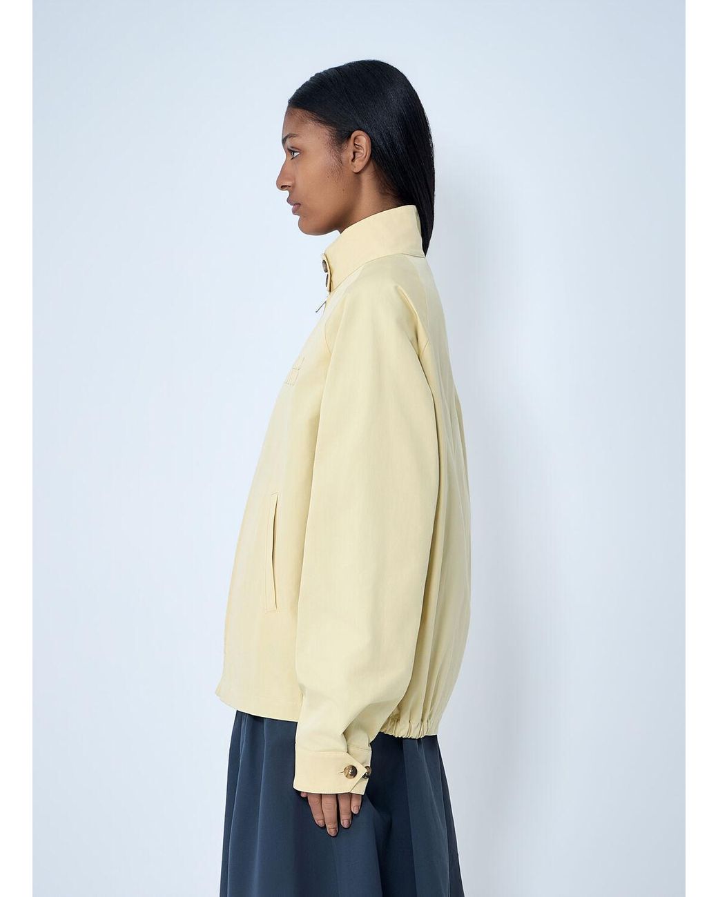 Miu Miu Natural High-Neck Zip Jacket
