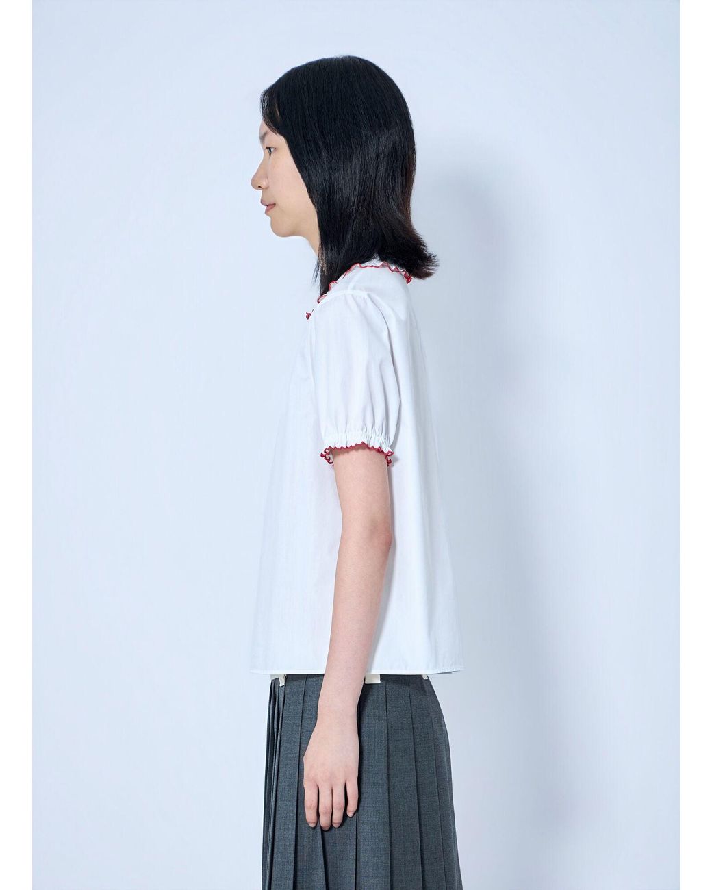 Miu Miu White Embroidered Poplin Shirt