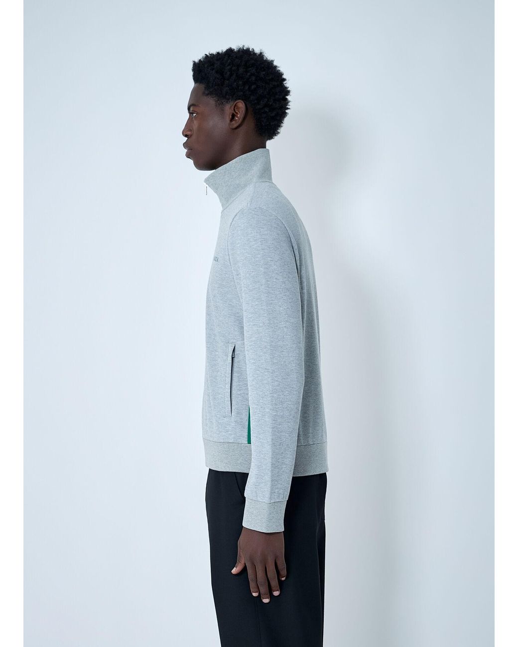 Gucci Blue Web Motif Zip-Up Sweatshirt for men
