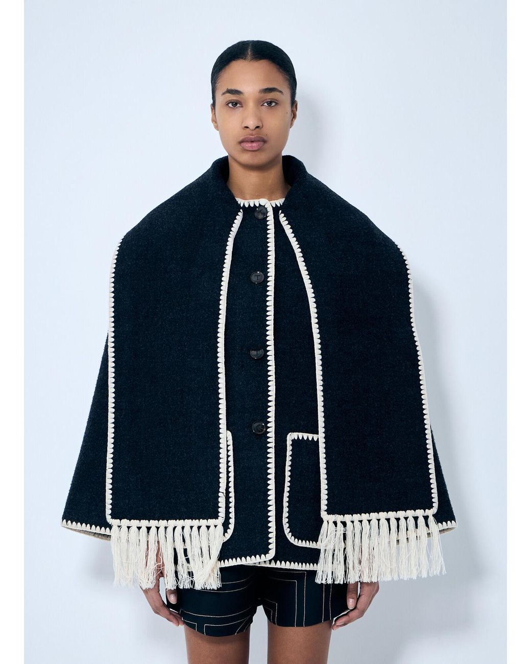 Totême Blue Embroidered Scarf Jacket