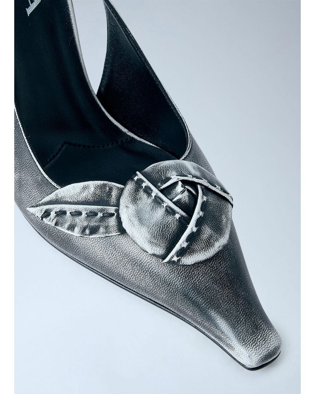 Prada Blue Leather Slingback Pumps