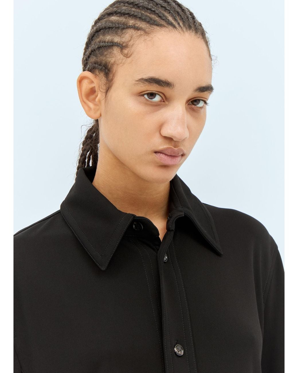 Bottega Veneta Black Fluid Long-Sleeve Shirt