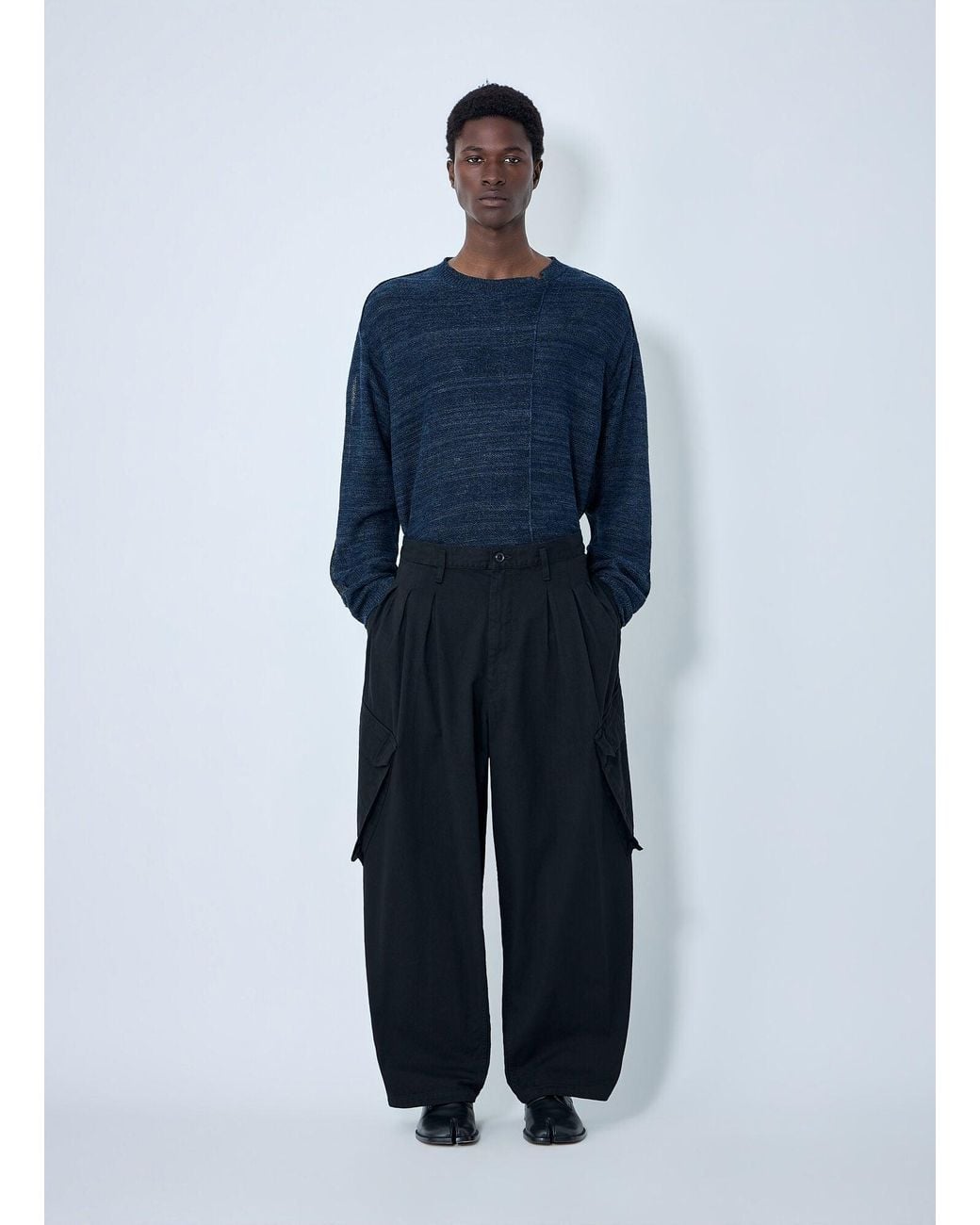 Yohji Yamamoto Blue 12 Tucks Work Pants for men