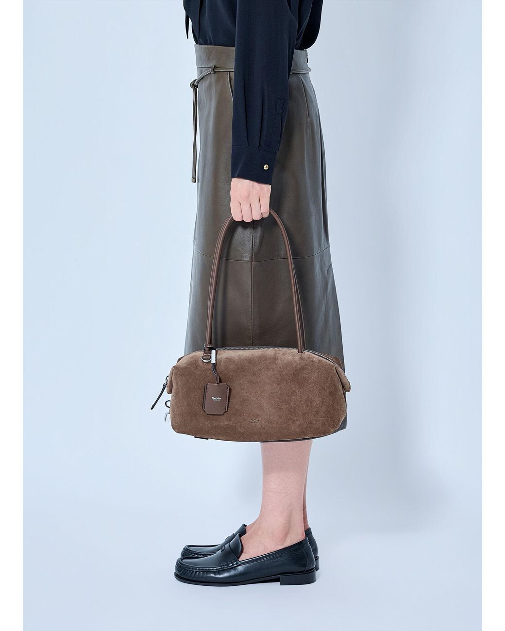 Max Mara Brown Suede Shoulder Bag
