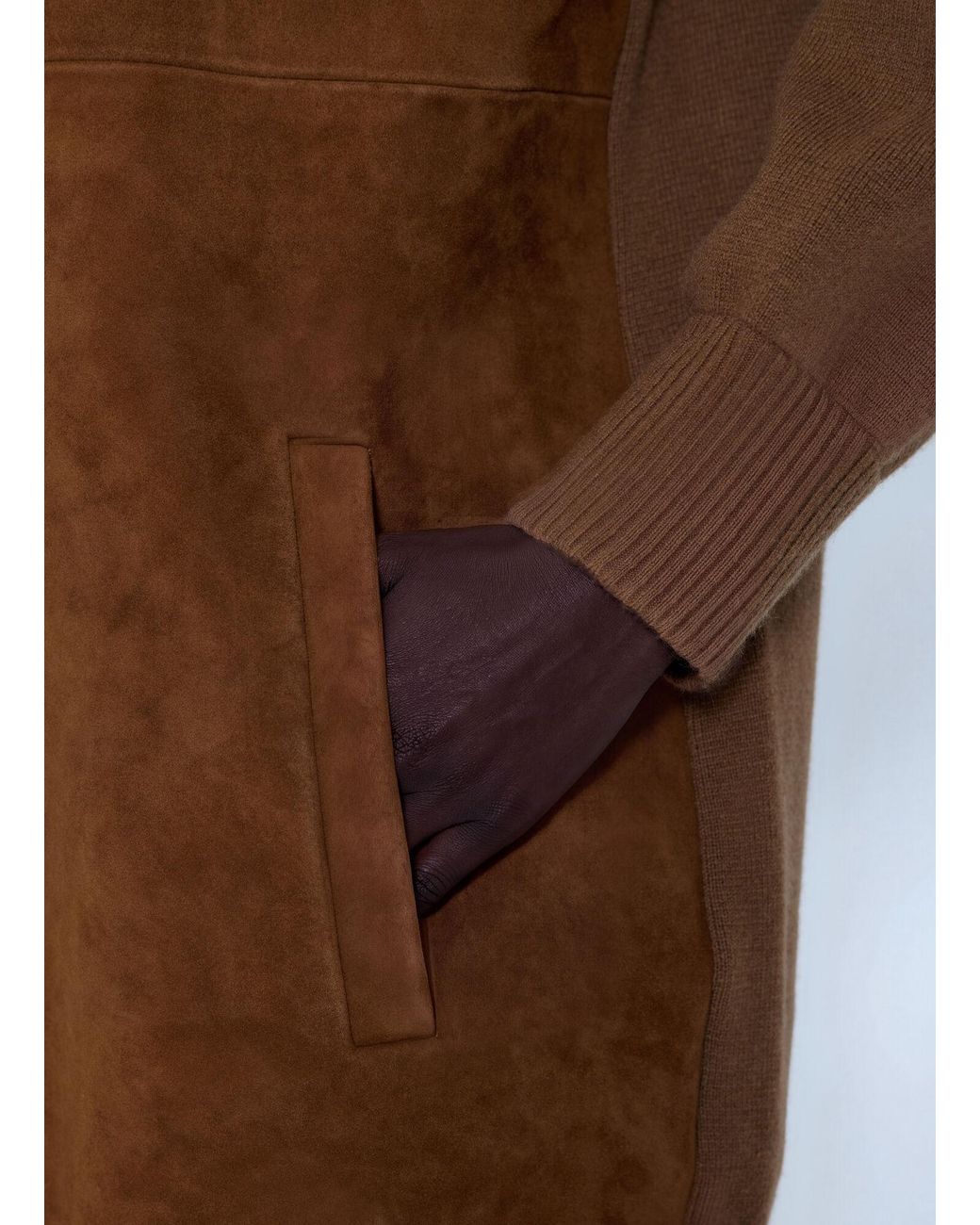Max Mara Brown Suede Panel Dress