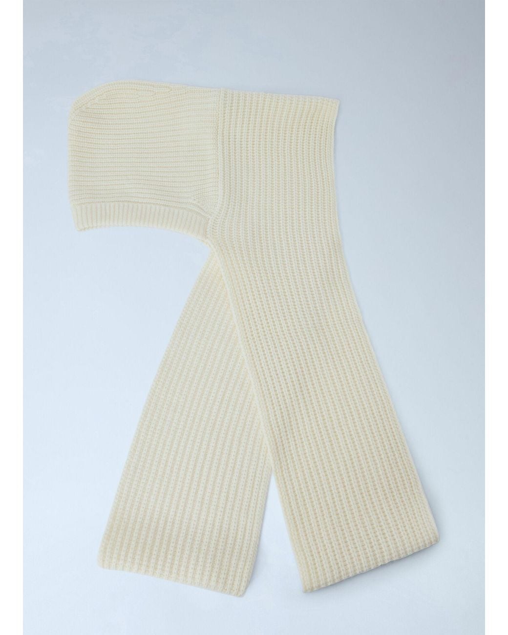 Moncler White Ribbed Knit Balaclava