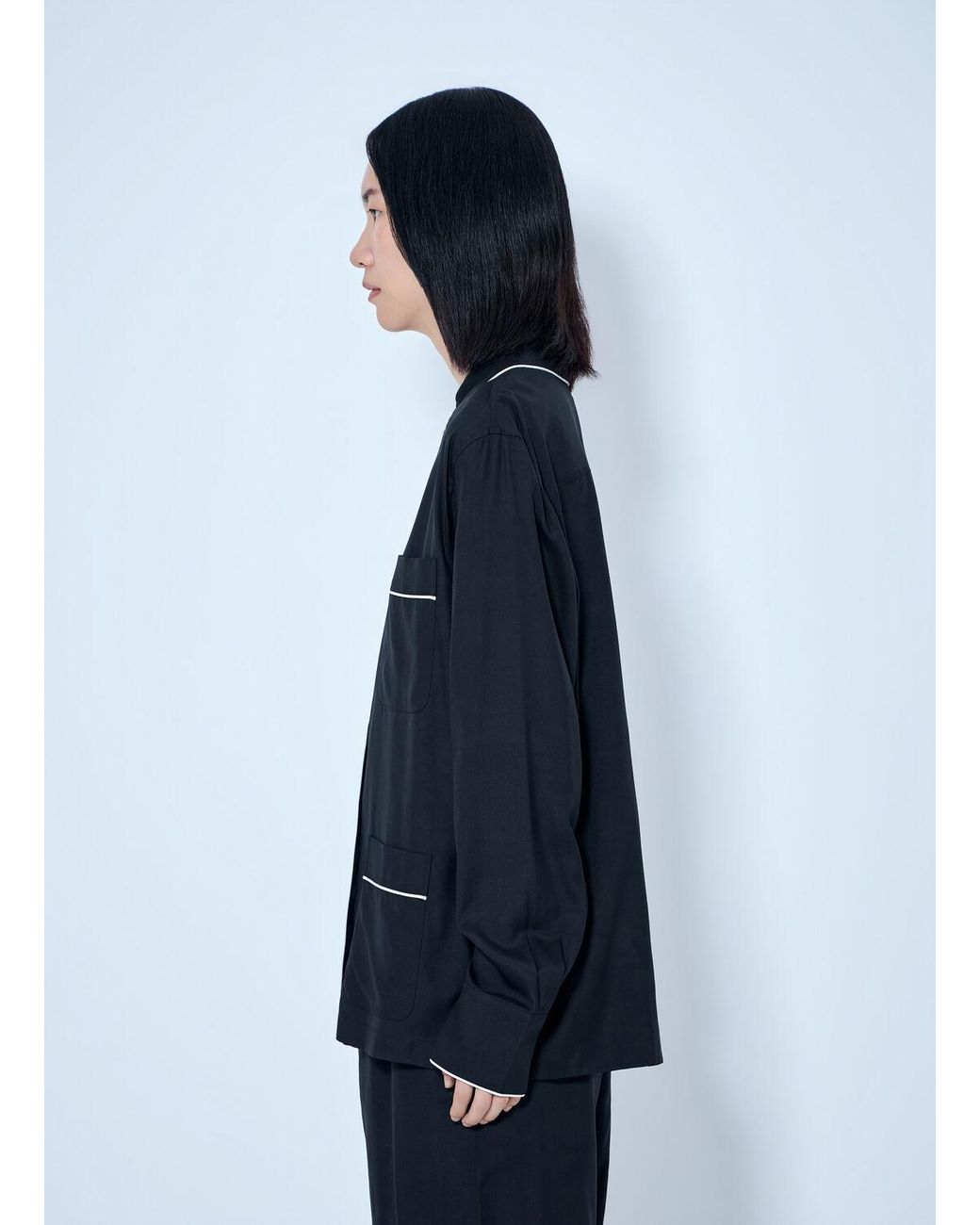 Totême Blue Piped Pj Top