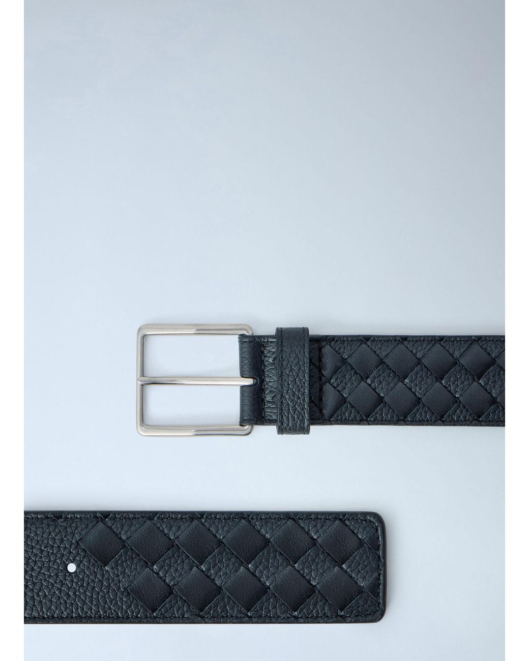 Bottega Veneta Blue Woven Taurillon Leather Belt for men