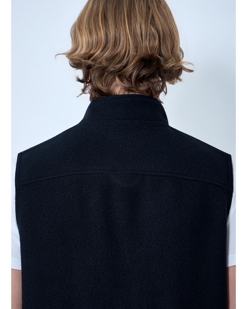 Rier Blue High-Neck Zip Vest