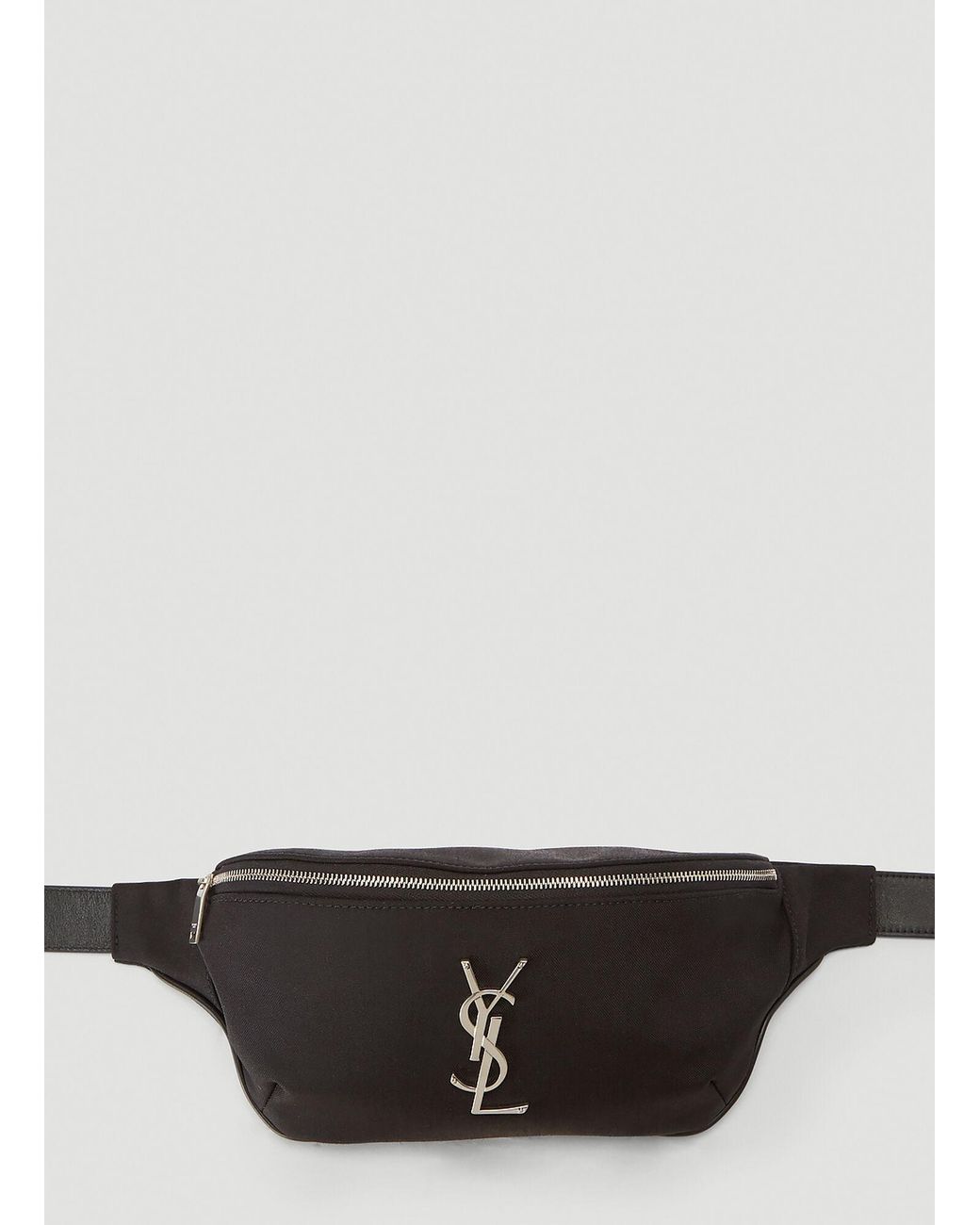 Saint Laurent Black Cassandre Classic Belt Bag for men