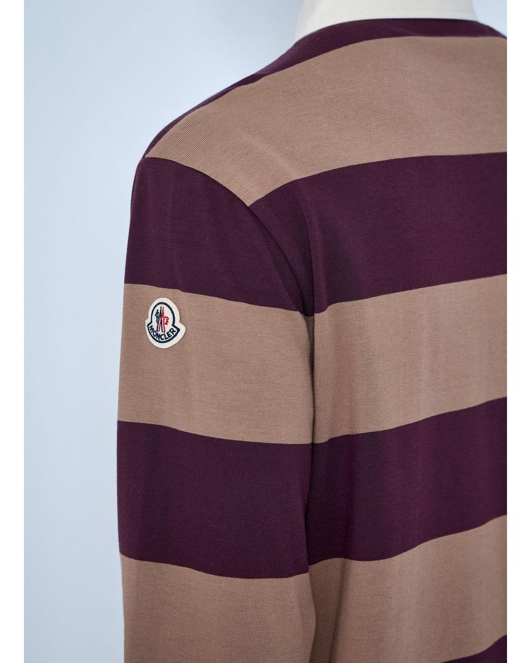 Moncler Red Striped Rugby Shirt for men