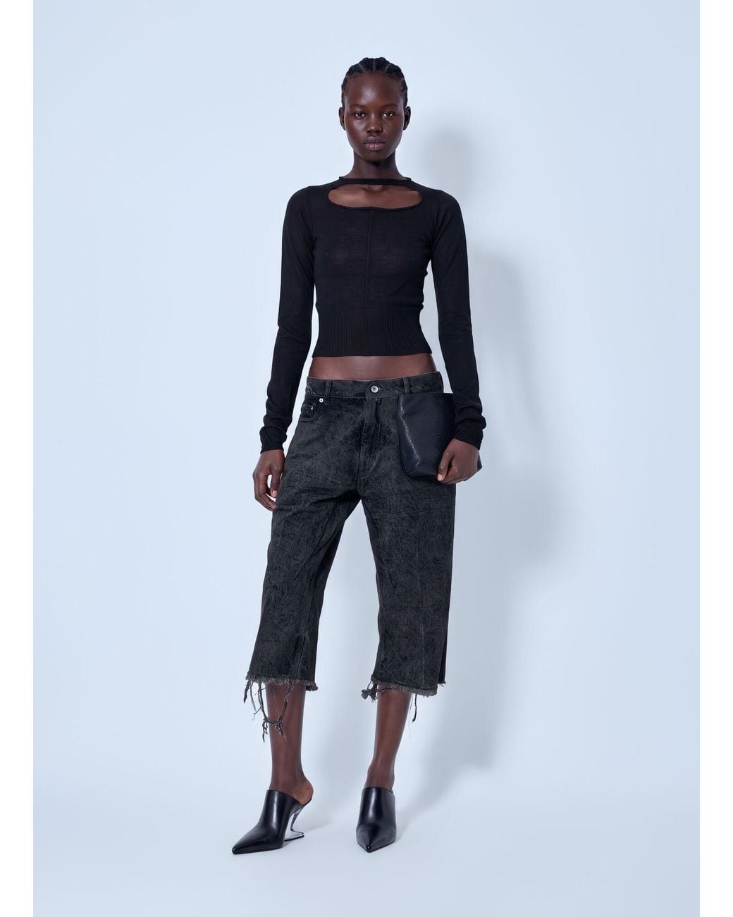 Rick Owens Blue Bolan Cutoffs