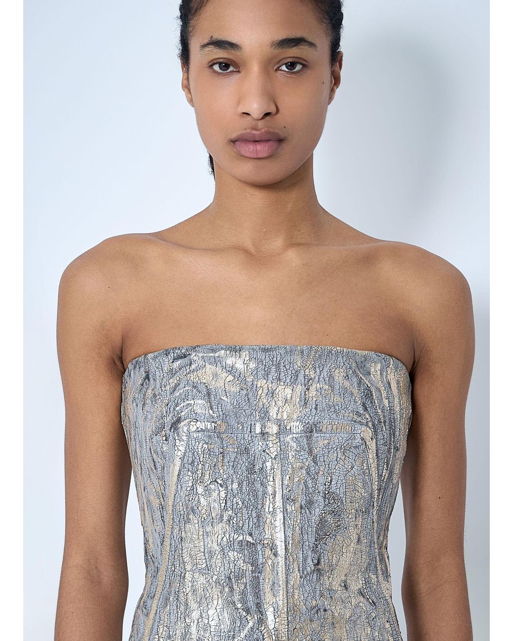 Rick Owens Blue Denim Bustier Top
