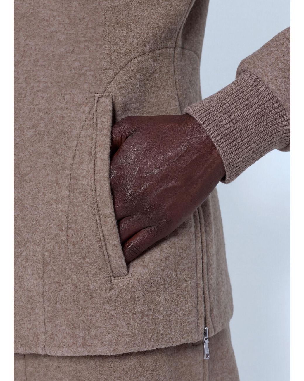 Max Mara Brown Hooded Wool-Blend Sweatshirt