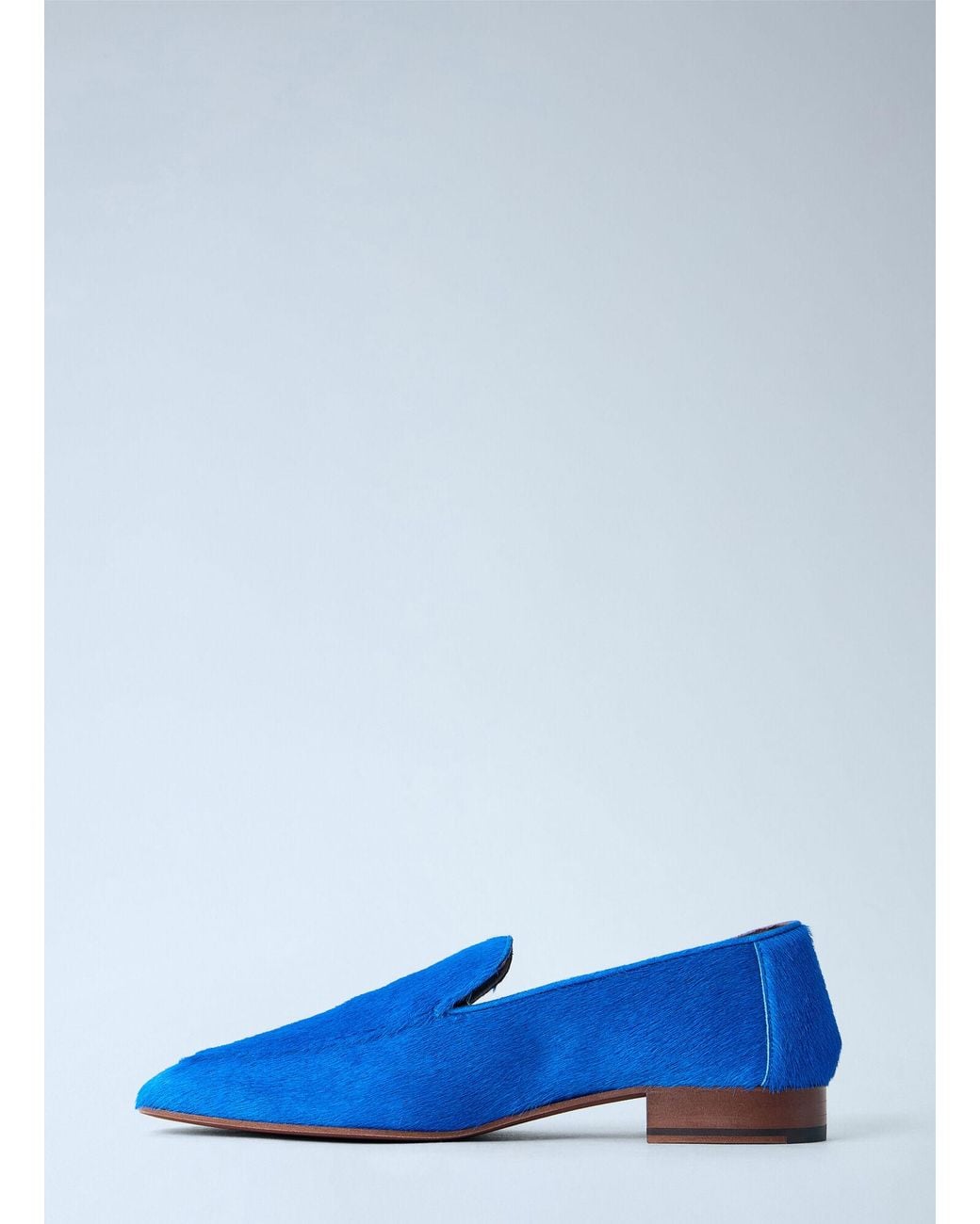 Dries Van Noten Blue Calf Hair Loafers