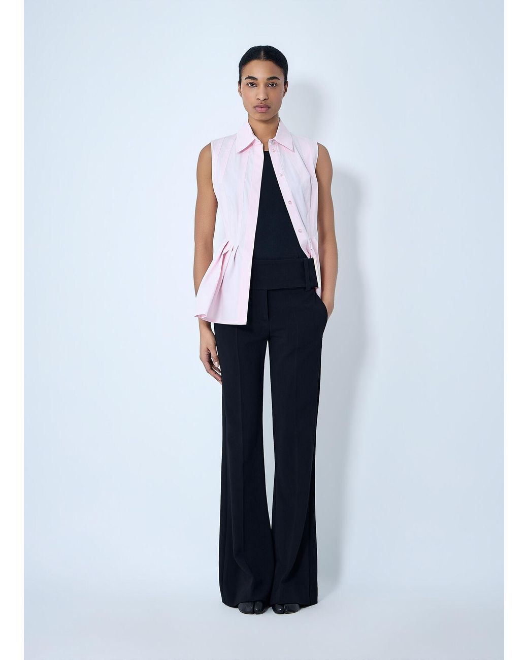 Sportmax Blue High-Waisted Flared Trousers