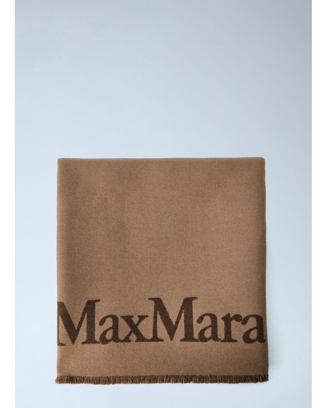 Max Mara Brown Woven Logo Scarf