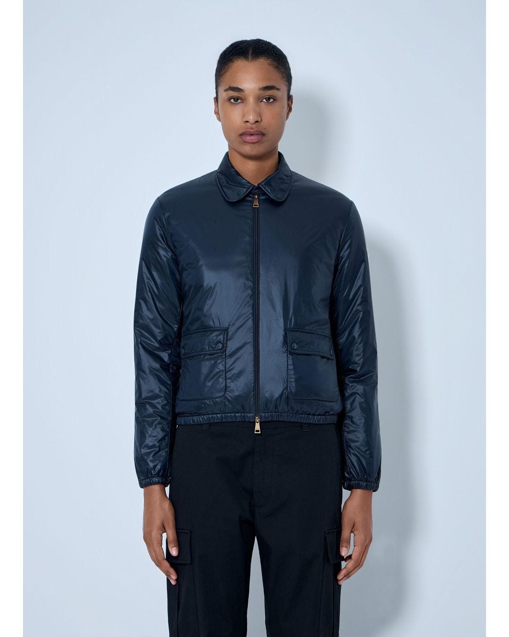 Moncler Blue Lanset Packable Short Down Shirt Jacket