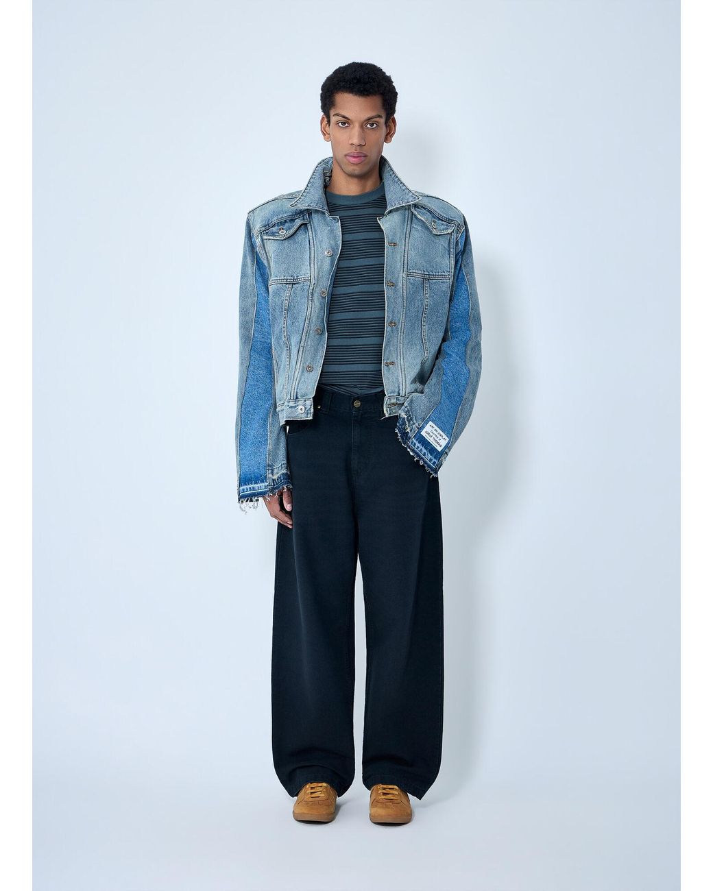 GALLERY DEPT. Blue Panelled Denim Jacket for men