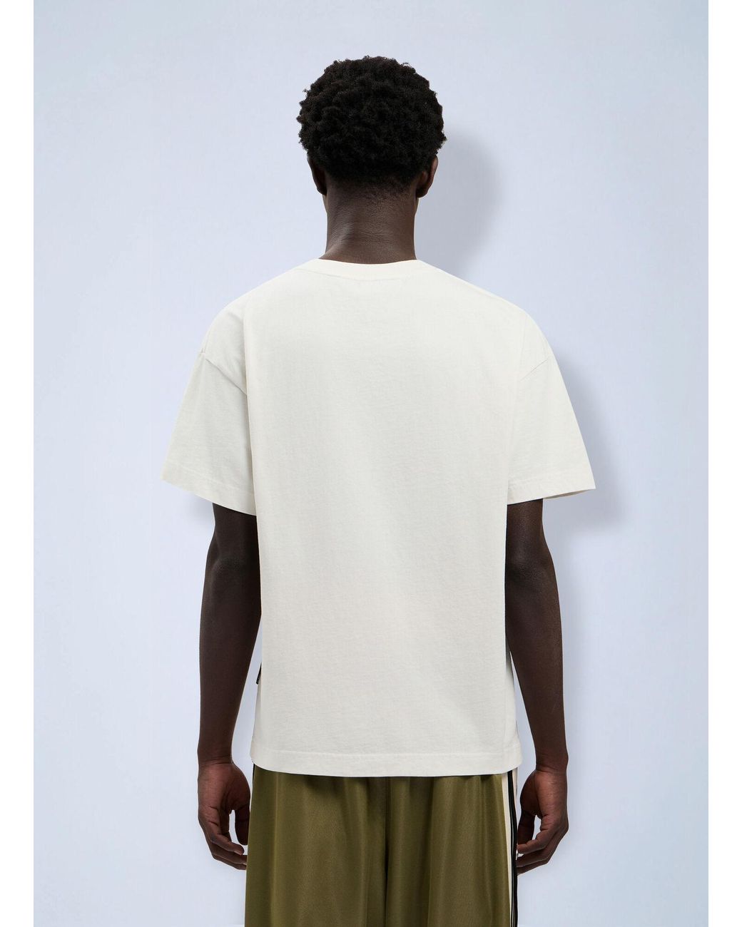 Palm Angels White Neck Logo T-Shirt for men