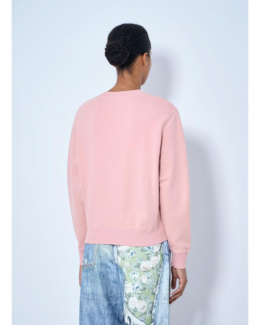Acne Red Fleece Sweatshirt With Logo