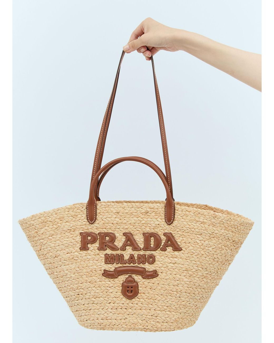 トートバッグ Prada Two-Tone Raffia Shopping Bag Prada Two-tone Raffia Shopping Bag | italist