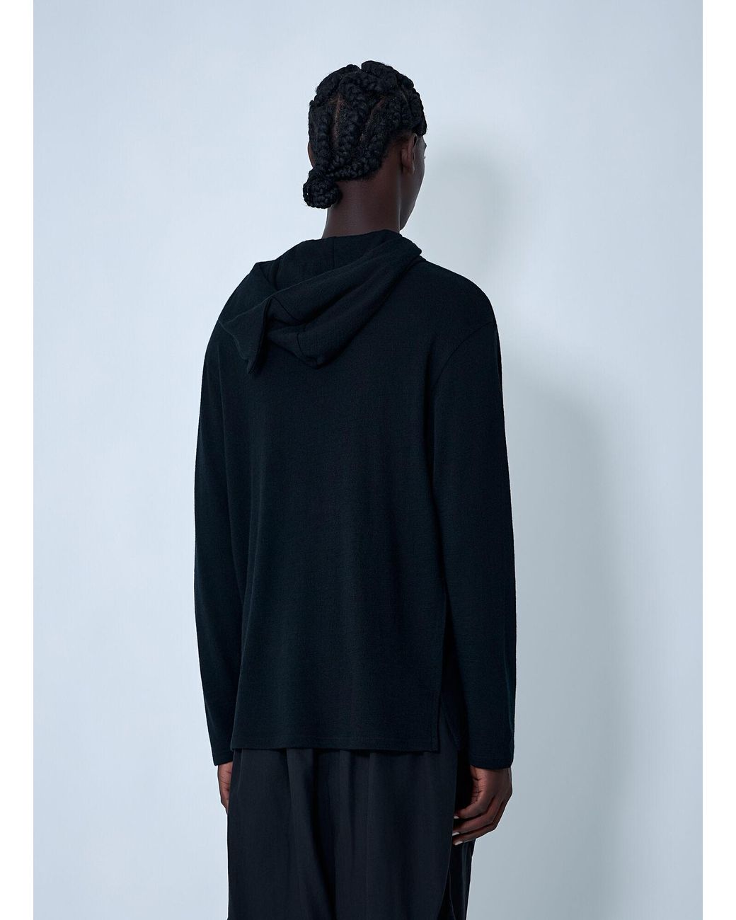 Yohji Yamamoto Blue Hooded Sweater for men