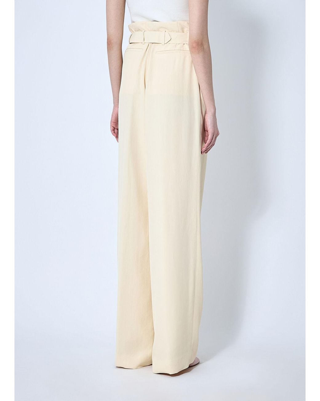 Dries Van Noten White Belted Pants