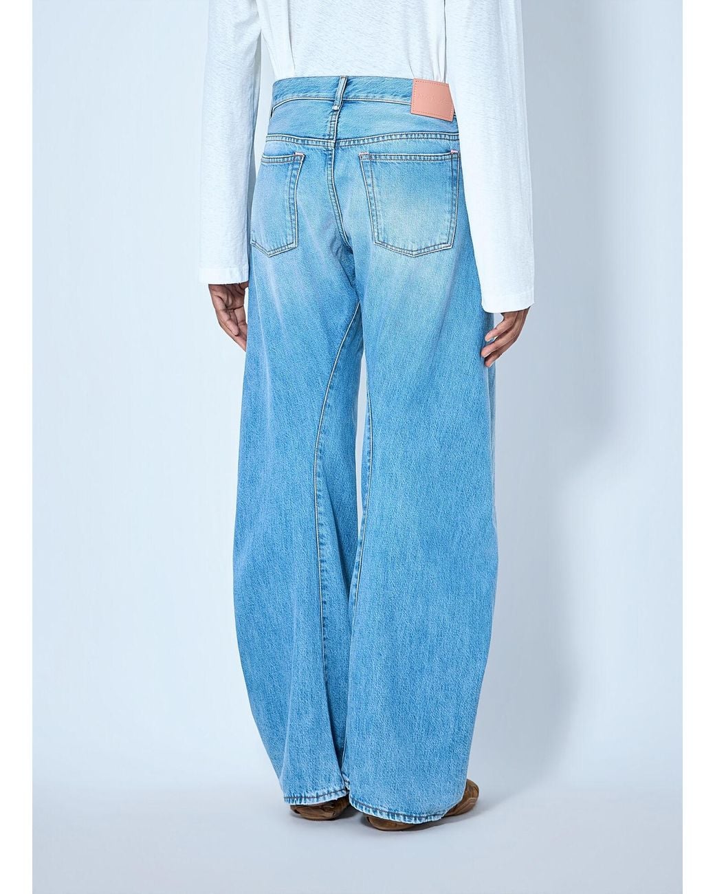Acne Blue 2006F Distressed Wide Leg Jeans