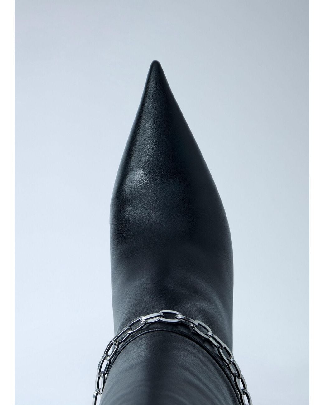 Alexander Wang Blue Chain Detail Knee-High Leather Boots