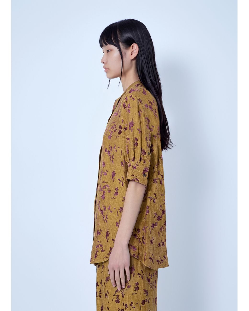 Dries Van Noten Blue Floral Patterned Button-Down Shirt