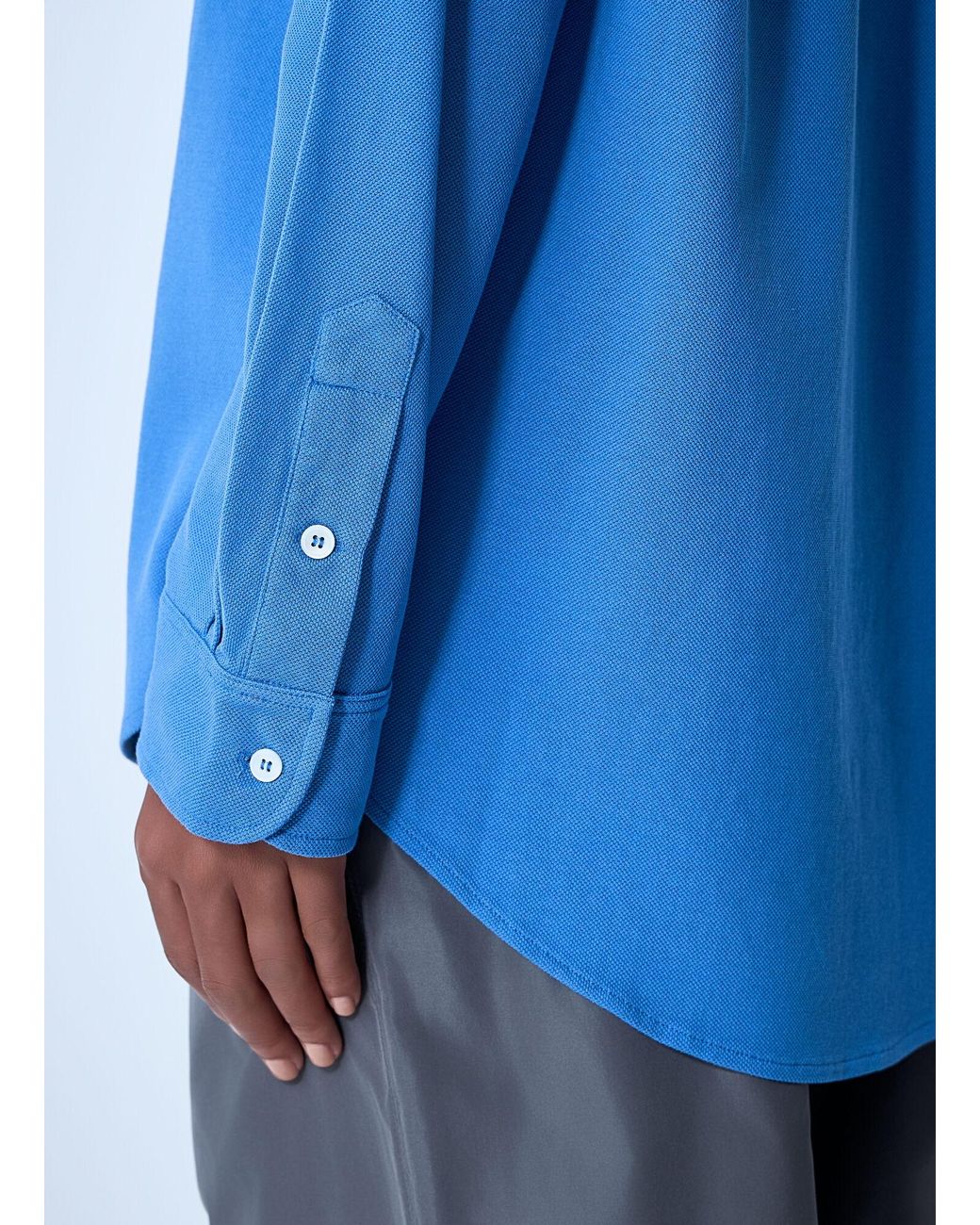 Miu Miu Blue Raw Trims Poplin Shirt