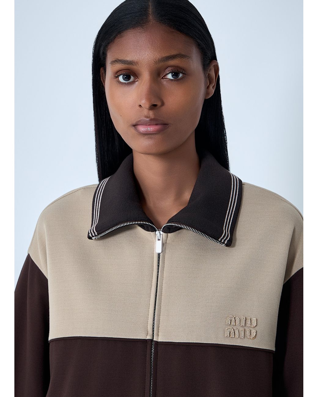 Miu Miu Gray Contrast Panel Jacket
