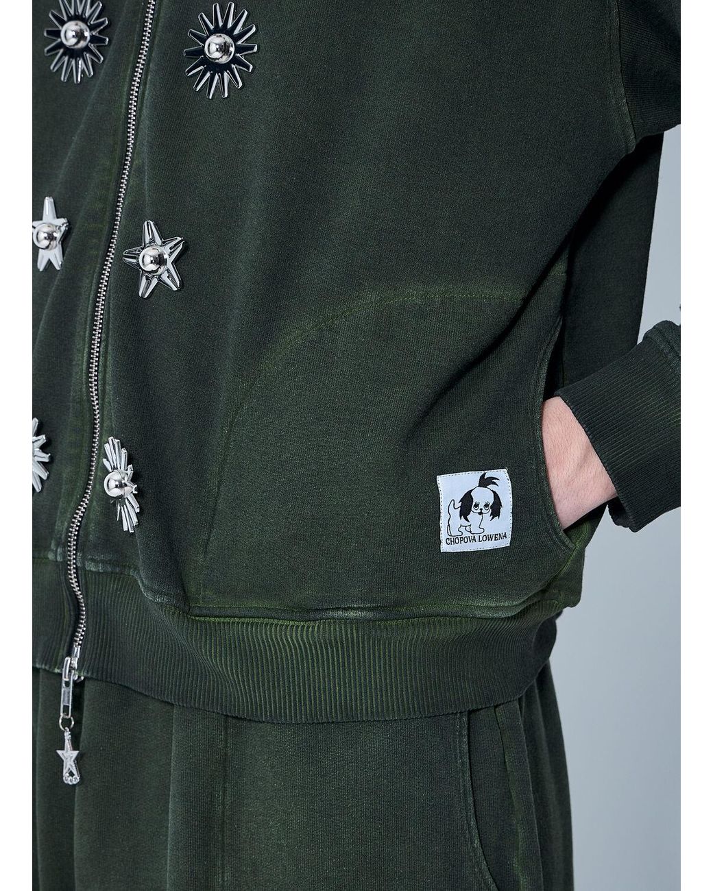 Chopova Lowena Dallas Hooded Sweatshirt in Green | Lyst