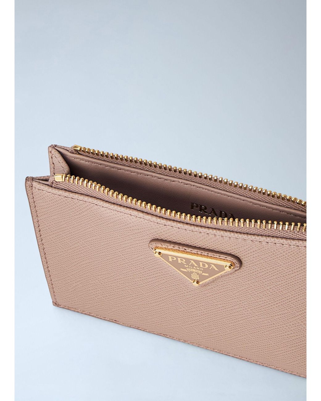 Prada Blue Saffiano Card Holder