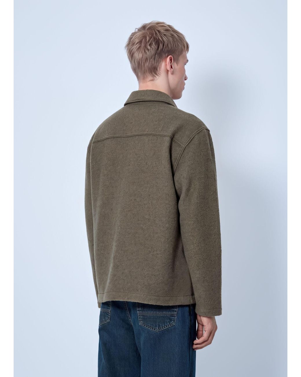 Stone Island Gray Wool Shirt Jacket for men