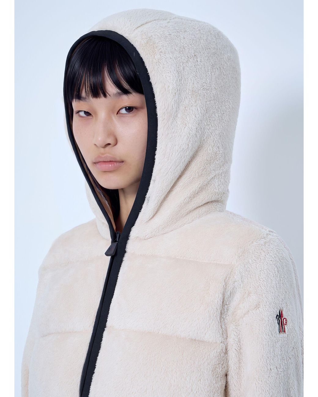 Moncler White Polartec Padded Zip-Up Hoodie