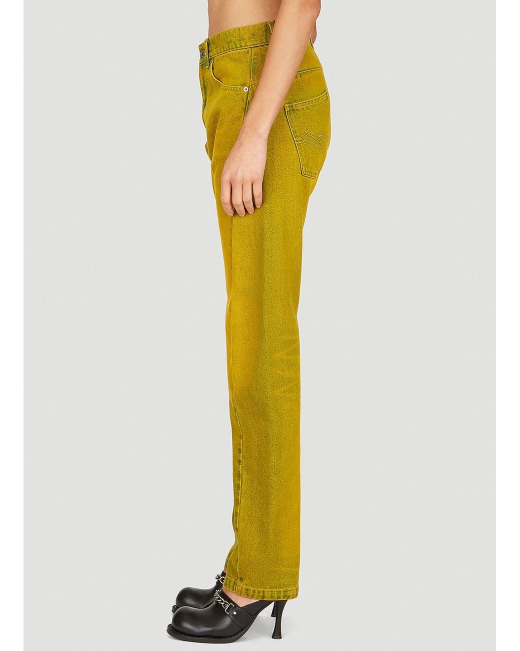 Martine Rose Yellow Twist Seam Jeans