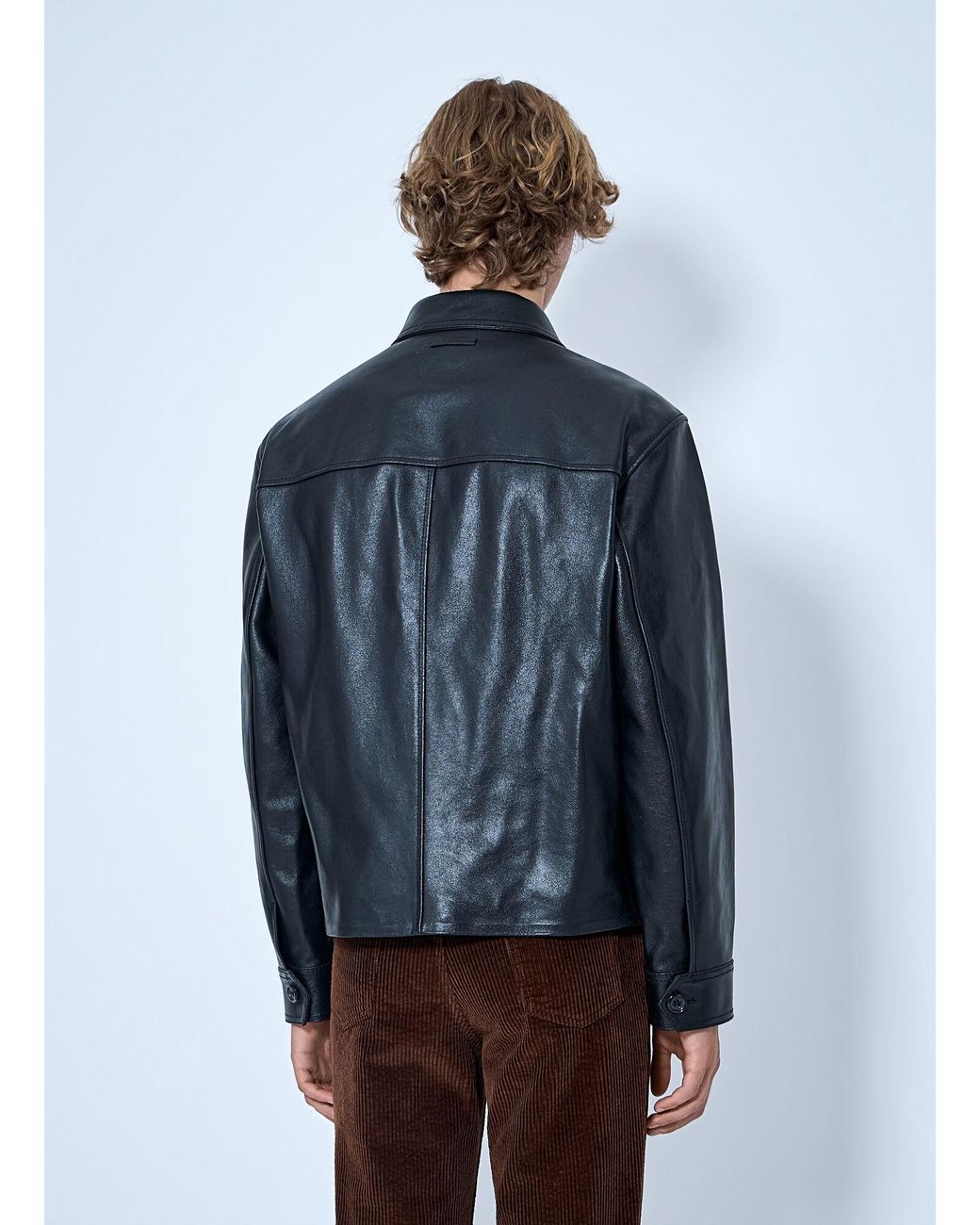 Marni Gray Leather And Suede Panel Jacket for men