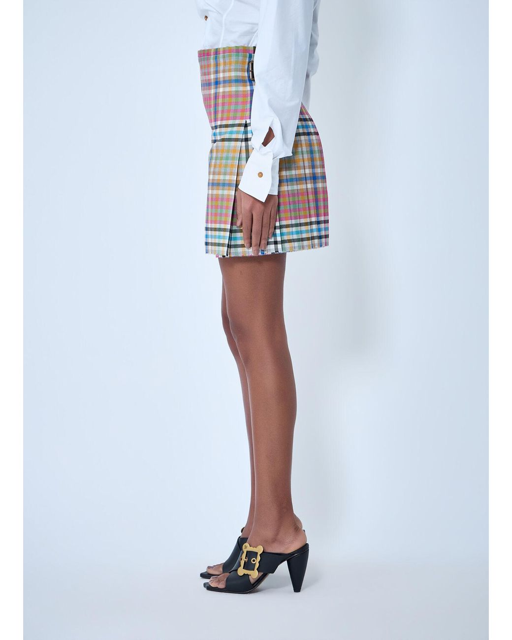 Vivienne Westwood Blue Plaid Mini Skirt