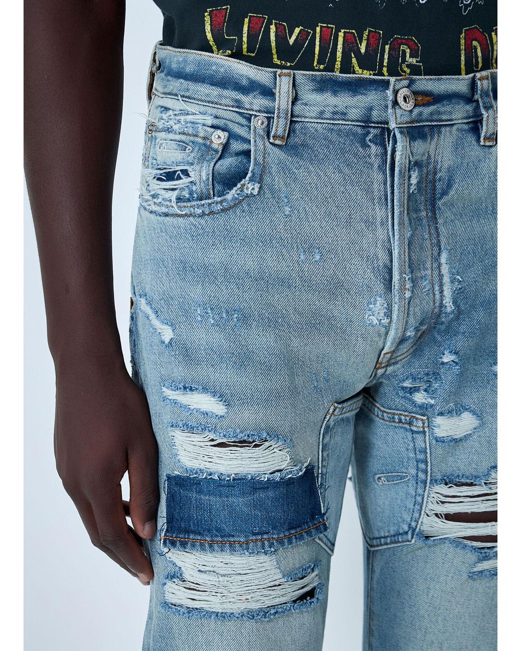 GALLERY DEPT. Blue Distressed Bowery 5001 Jeans for men