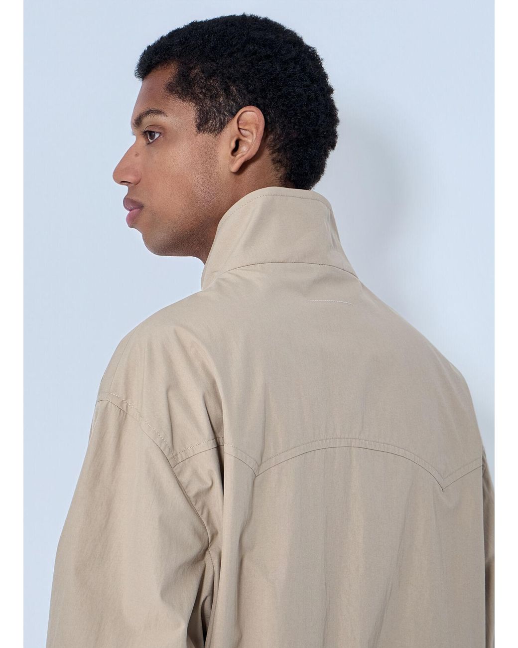 MM6 by Maison Margiela Blue High-Neck Zip Jacket for men