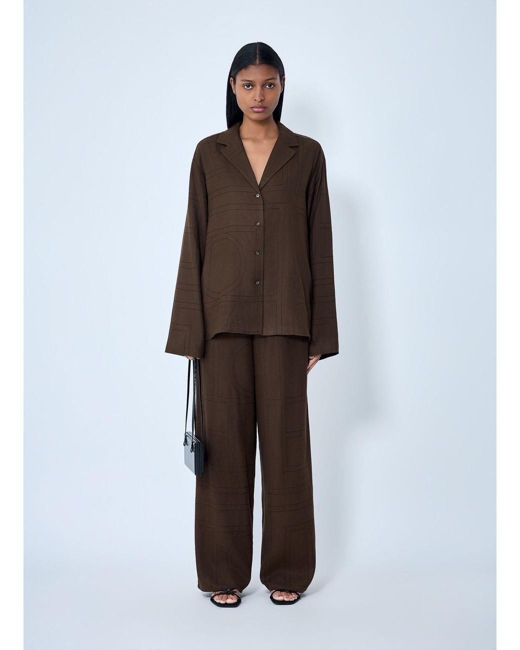 Totême Brown Monogram Shirt